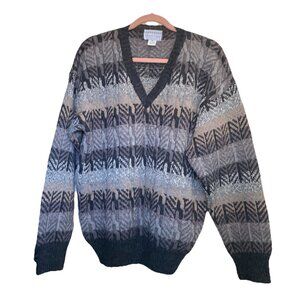 Vtg Nomadic Traders Unisex Size M 100% Wool Nordic Sweater Arctic Pullover